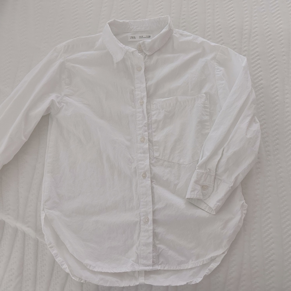 Zara girls poplin lapel collar shirt